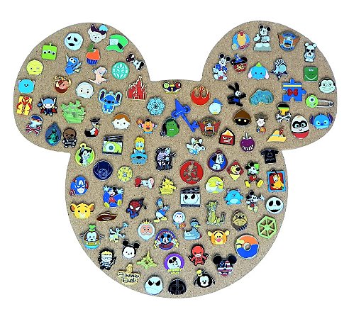 Mural cortiça Mickey ou Minie para pins e botons 60cm