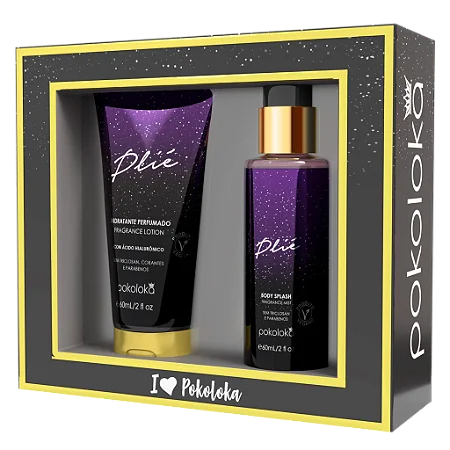 Kit Presente de Bolsa Plié hidratante e body splash 60ml Pokoloka