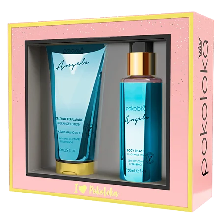 Kit Presente de Bolsa Angels hidratante e body splash 60ml Pokoloka