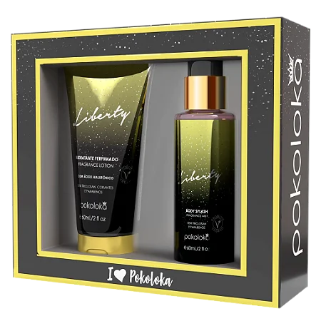 Kit Presente de Bolsa Liberty hidratante e body splash 60ml Pokoloka