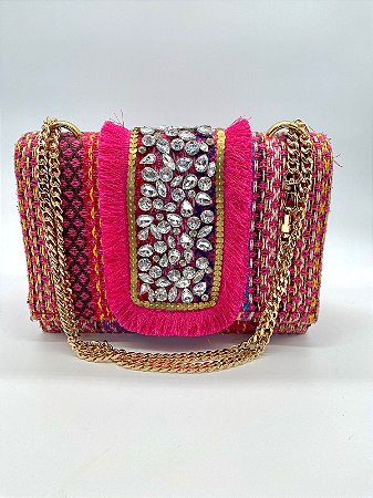 BOLSA  EM TWEED PINK CHATON