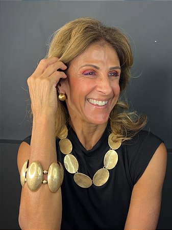 Pulseira Dourado Oval ABS
