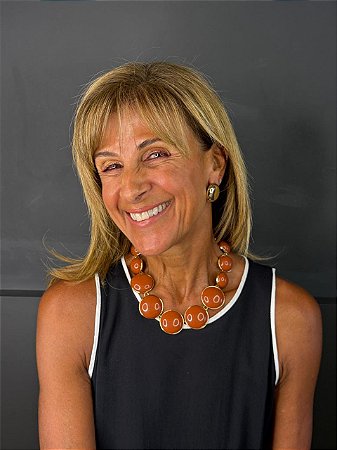 Colar Riviera Resina Terracota e Dourado