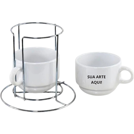 Kit Torre 2 Xicaras 150ml Personalizadas