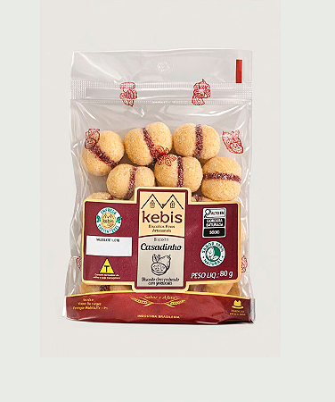 Biscoito Caseiro Casadinho Goiaba Fruta Natural 80g Kebis