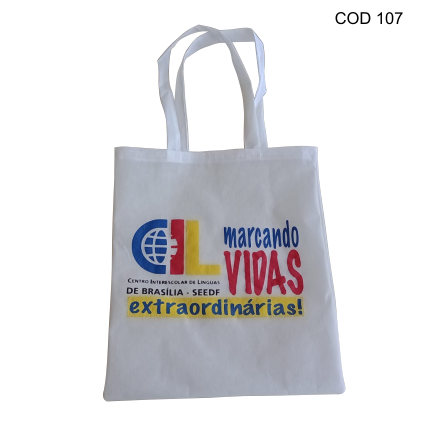 100 Bolsa em TNT 33x37cm, GR60 com estampa (sua logo)