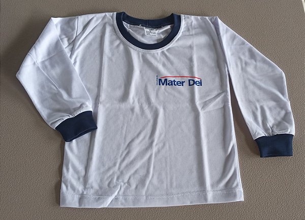 Camiseta Manga Longa Mater dei branca ou azul