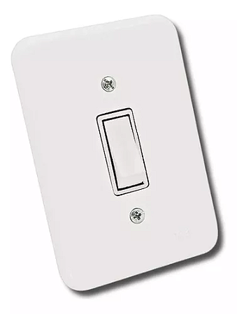 Interruptor Simples 4 x 2 10A/250V Branco Linha Pollar Radial.