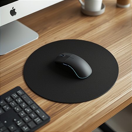 Mousepad Preto Liso Redondo 22x22cm
