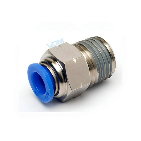 Conexão Pneumática Reta Macho 08mm X 1/4 NPT