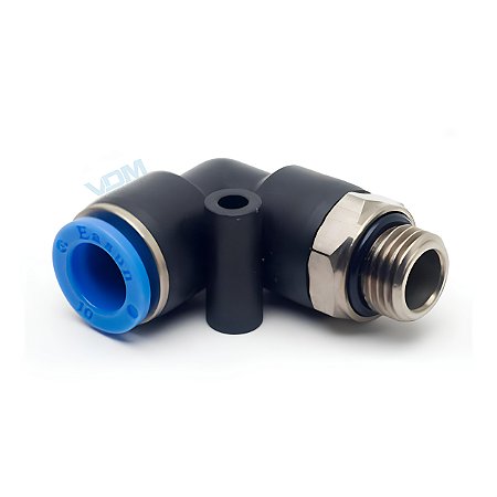 Conexão Pneumática Cotovelo Macho 06mm x M5 BSP