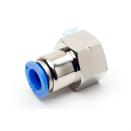 Conexão Pneumática Reta Femea 12mm X 1/2 BSP