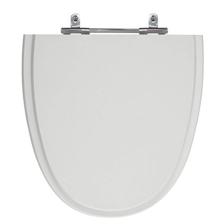 Assento Laqueado Aloha Cinza Prata Tampa para Vaso Celite Mdf