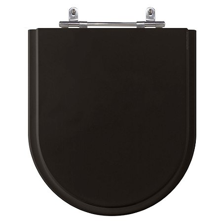 Assento Laqueado Riviera Preto Tampa para Vaso Celite em Mdf