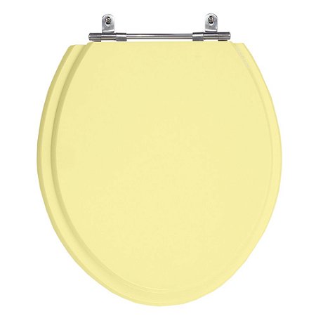 Assento Laqueado Convencional Oval Marfim Tampa para Vaso em Mdf