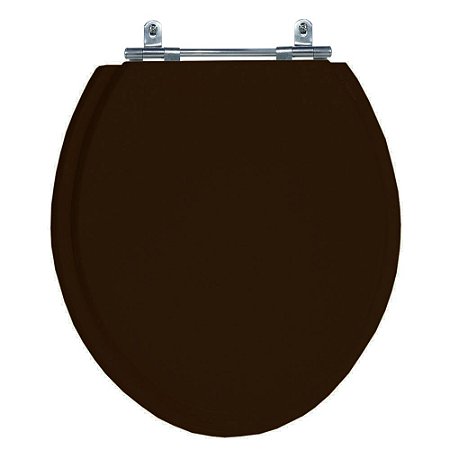 Assento Laqueado Convencional Oval Marron Tampa para Vaso em Mdf