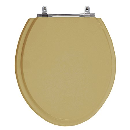 Assento Laqueado Convencional Oval Ravena Bege Castor Tampa Vaso Deca-incepa-celite-ideal-roca em Mdf