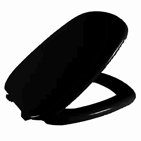 Assento Sanitário Laguna Preto Tampa para Vaso Hervy Almofadado