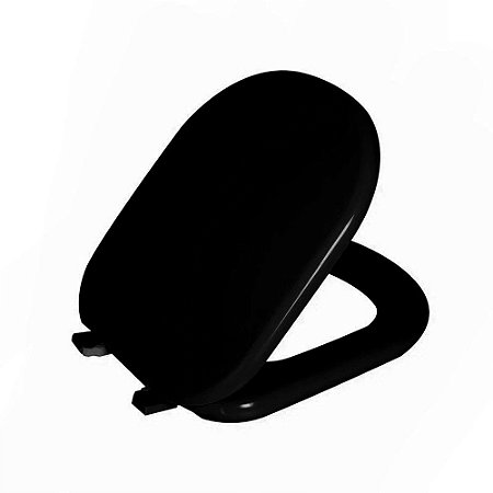 Assento Sanitário Square Preto Tampa para Vaso Lorenzetti Almofadado