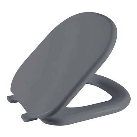 Assento Sanitário Dona Beja Cinza Escuro Tampa para Vaso Santa Clara Almofadado