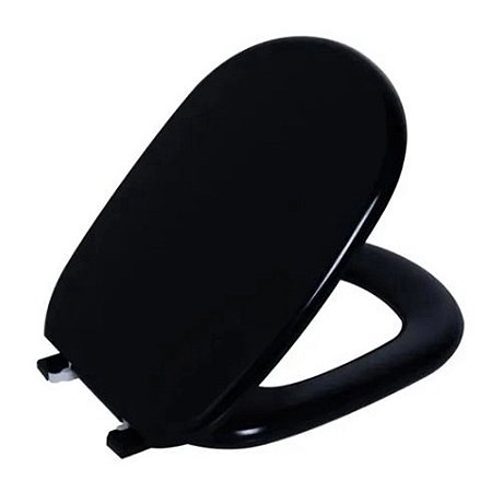 Assento Almofadado Paris Preto Tampa para Bacia Ideal