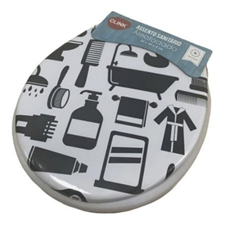 Assento Almofadado Decorado Toilet