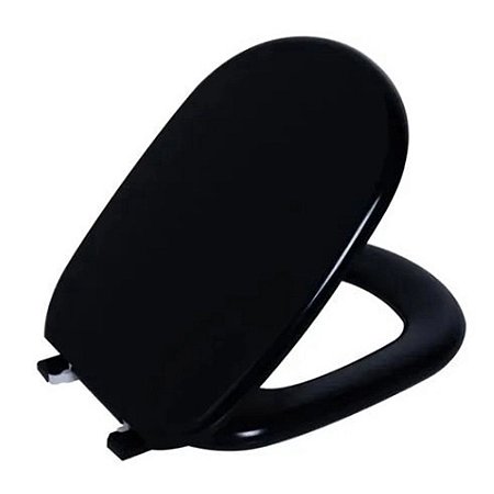 Assento Almofadado Sabatini Preto Tampa para Bacia Icasa
