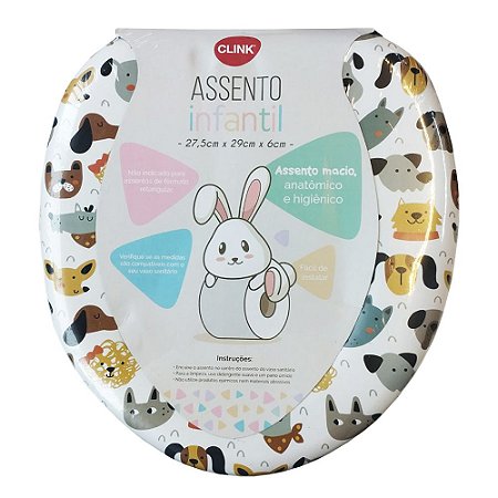 Assento Infantil Decorado Cachorrinhos Redutor para Vaso Oval