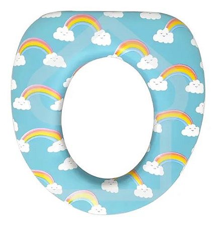 Assento Infantil Decorado Nuvem Azul Redutor para Vaso Oval