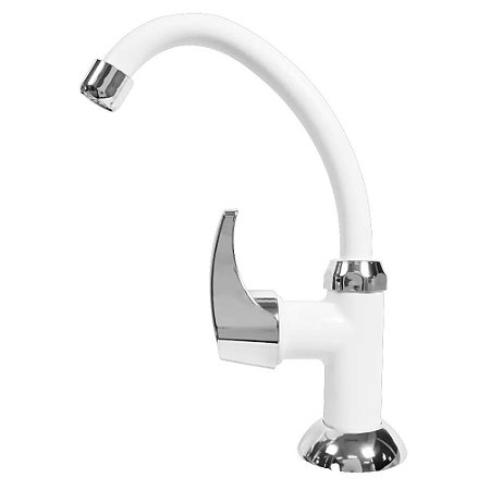 Torneira Lavatório Acquafam Mesa Fame Branca Cromado