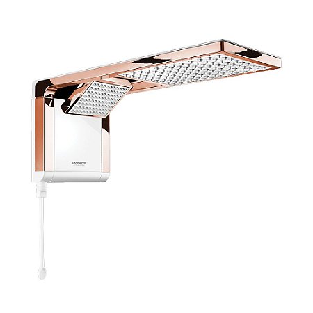 Chuveiro Elétrico Lorenzetti Acqua Duo Eletrônico Branco Rose Gold 127v 5500w para Clima Frio