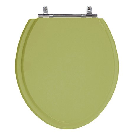 Assento Laqueado Convencional Oval Verde Itapuã Tampa Vaso Deca-incepa-celite-ideal-roca em Mdf