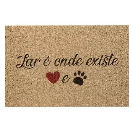 Tapete Pet Vinil 60x40cm Lar Onde Existe Kapazi