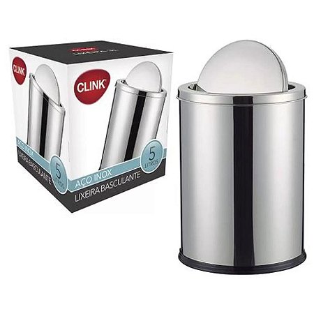Lixeira Inox 5 Litros com Tampa Basculante