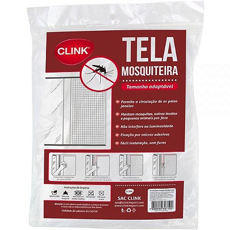Tela Mosquiteira em Poliéster Janelas Inseto 1,50 X 1,80 Clink