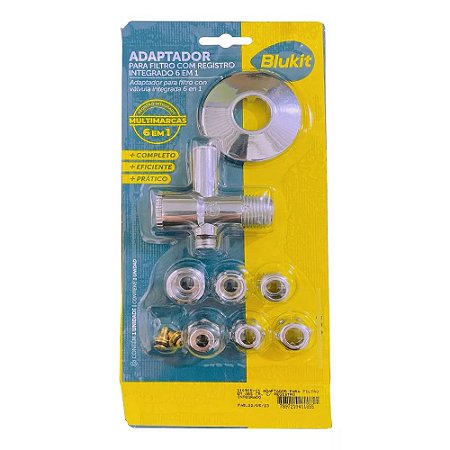 Adaptador para Filtro com Registro Integrado 6x1 Cromado