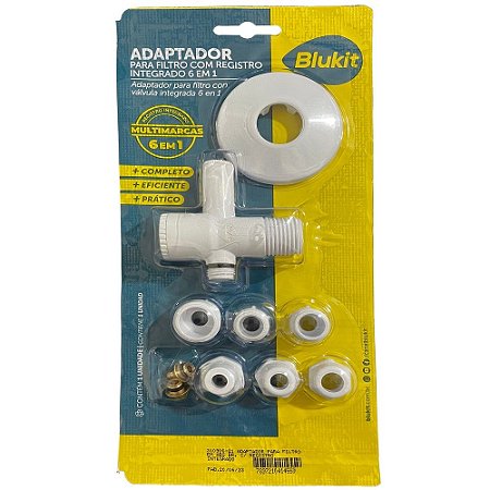 Adaptador para Filtro com Registro Integrado 6x1 Branco