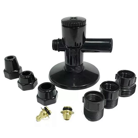 Adaptador para Filtro com Registro Integrado 6x1 Preto