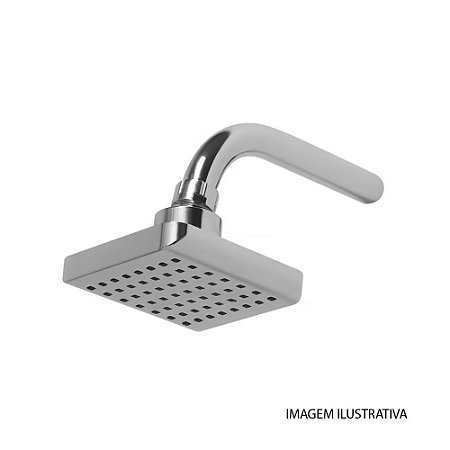 Ducha Chuveiro Quadrado Inox Articulado Aquecedor Solar e Gás