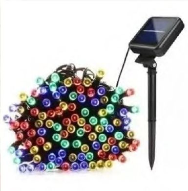 Luz de Natal Cordão 100 Lâmpadas Morno Led Fio Verde 8f 10 Mts Solar