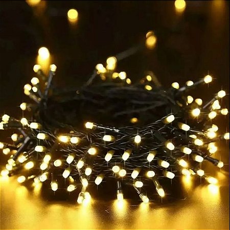 Luz de Natal Cordão 500 Lâmpadas Led Warm Fio Verde Externo Bivolt 50 Mts Ip44