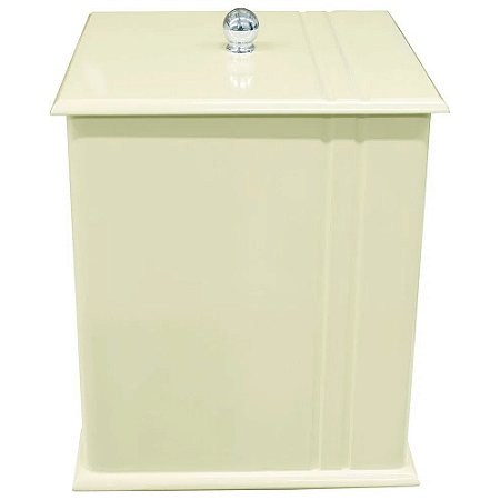 Lixeira para Banheiro Mdf Quadrada C/ Frisos 6 Litros Biscuit