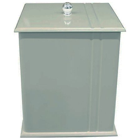 Lixeira para Banheiro Mdf Quadrada C/ Frisos 6 Litros Cinza