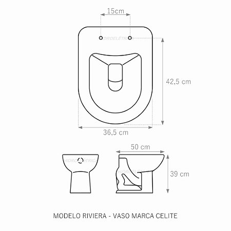 Assento Poliéster Laminado Riviera Branco para Vaso Celite