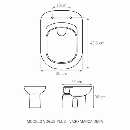 Assento Poliéster Laminado Vogue Plus Branco Tampa para Vaso Deca