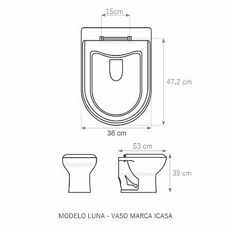 Assento Poliéster Laminado Luna Bege Tampa para Vaso Icasa