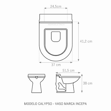 Assento Poliéster Laminado Calypso Branco Tampa para Vaso Incepa