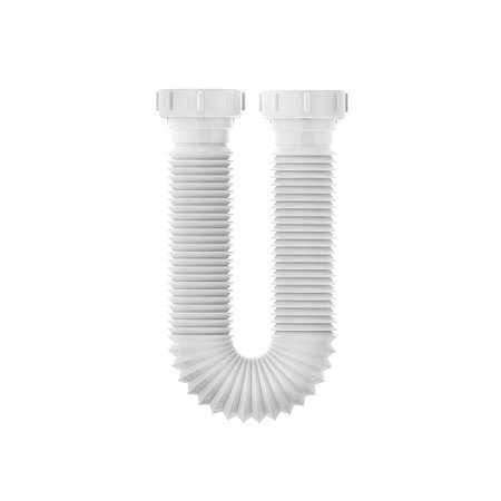 Sifão Extensivo Universal Rosca x Rosca 60cm Branco c/ Suporte