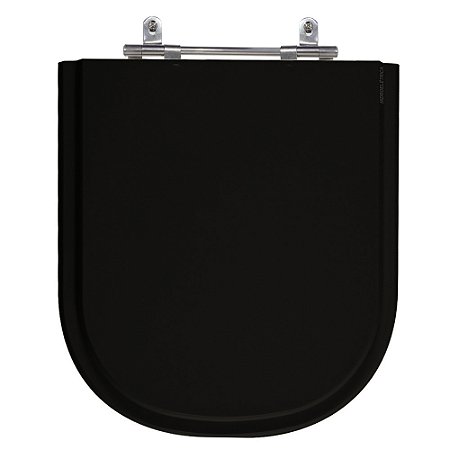 Assento Poliéster Laminado Vogue Plus Preto Tampa para Vaso Deca