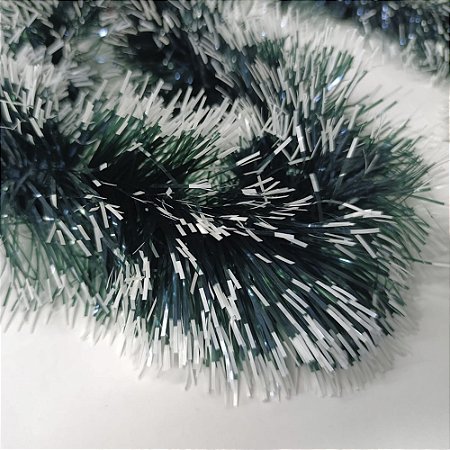 Festão Enfeite de Natal 13cm Verde Nevado com 2m